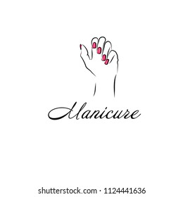 Hand with a line. manicure