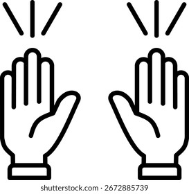 Mano arriba Línea Vector Icono Diseño