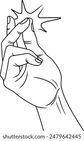 hand line vector illustration isolated on white background