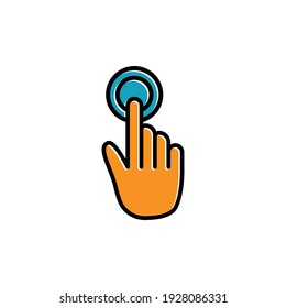 Icono de color lineal manual con tacto. ilustración simple. icono de línea de aplicación de concepto móvil y diseño web. Trazo editable. vector de plantilla de diseño
