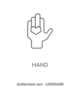 Hand linear icon. Hand concept stroke symbol design. Thin graphic elements vector illustration, outline pattern on a white background, eps 10.