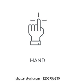 Hand linear icon. Hand concept stroke symbol design. Thin graphic elements vector illustration, outline pattern on a white background, eps 10.