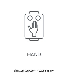 Hand linear icon. Hand concept stroke symbol design. Thin graphic elements vector illustration, outline pattern on a white background, eps 10.