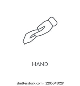 Hand linear icon. Hand concept stroke symbol design. Thin graphic elements vector illustration, outline pattern on a white background, eps 10.