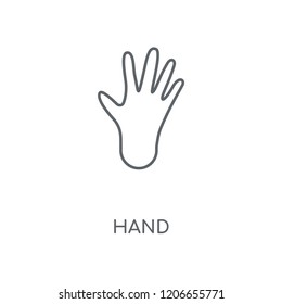 Hand linear icon. Hand concept stroke symbol design. Thin graphic elements vector illustration, outline pattern on a white background, eps 10.