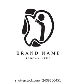I hand linear style icon, Hands and fingers vector design. Support, care, beauty hand gesture. DI Vector icon.