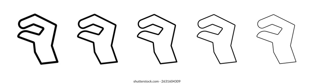 Hand Lizard icon in black. Vector illustration for graphic design