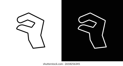 Ícone Lagarto da Mão forma gráfico simples clipart símbolo. linha fina contorno arte