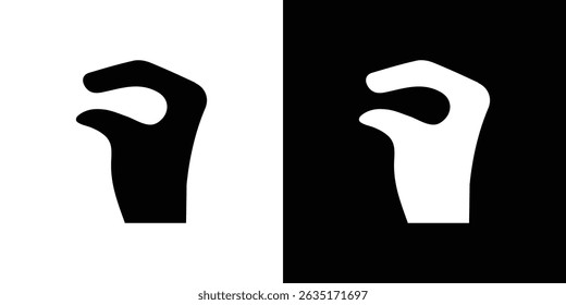 Ícone de Lagarto de mão em estilo de design moderno plano sólido.