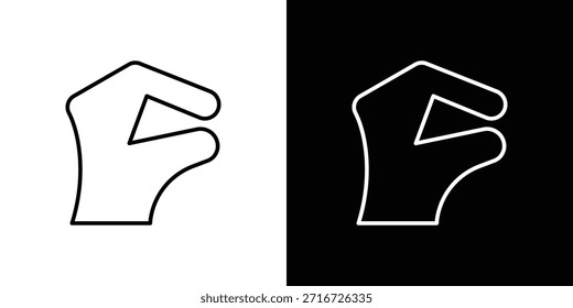 Ícones de mão Lagarto vetor preto e branco, conjunto de ícones de linha.