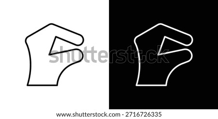 Hand Lizard icons black and white vector, line icon set.