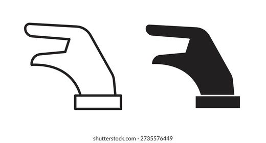 Conceptos de iconos de lagarto de mano. diseños de trazo sólido y de línea negro para uso de Web y App