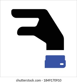 Ilustración del icono del vector de la mano