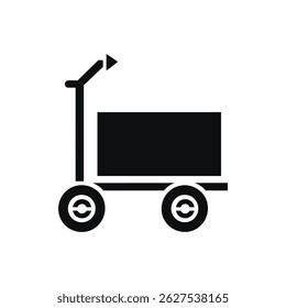 hand loader truck, Minimalist Trolley Icon: vector icon Black-and-White Illustration with Upward Arrow	