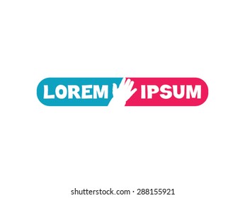 Hand and logo