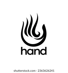 Hand logo with beautiful design style for beauty brand identity