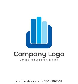 Hand Logo Care Company Logo Blue