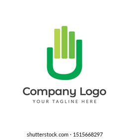 Hand Logo Care Company Logo Green
