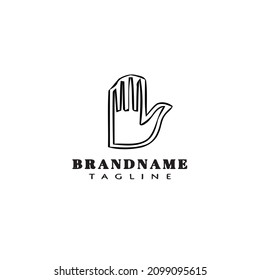 icono de la plantilla de diseño de dibujos animados del logotipo de mano ilustración de vector aislado negro