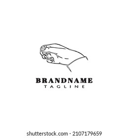 hand logo cartoon icon design template black modern isolated vector