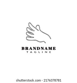 diseño de icono de caricatura de logotipo de mano negro vector aislado moderno