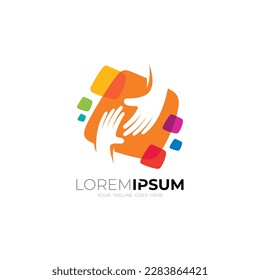 Hand logo with charity design vector, social logos