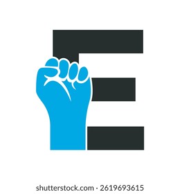  Hand Logo Combine With letter E Vector Template