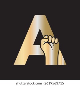  Logo à la main Combiné avec une lettre A Image vectorielle Template