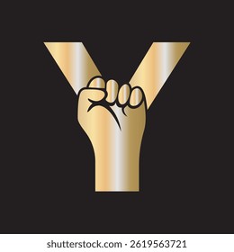  Hand Logo Combine With letter Y Vector Template