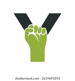  Hand Logo Combine With letter Y Vector Template