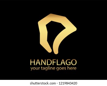 hand logo design with black background
