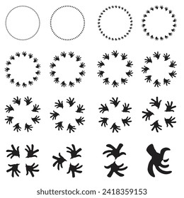 hand logo design ,brush geometric silhoutte