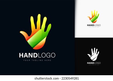 Hand logo design with gradient