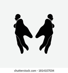 Diseño del logotipo de mano. concepto de ilustración humana. icono de dedo. Pasos 10