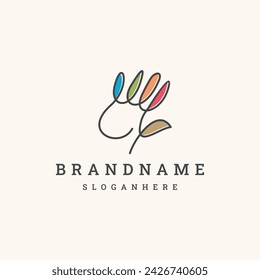 plantilla de vector de ilustración de logotipo de mano
