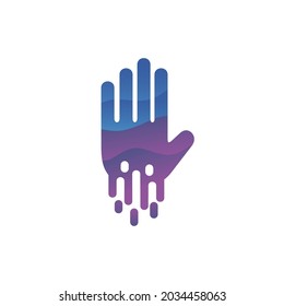 Hand logo design in vector