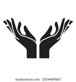 Hand Logo Design Vector Hand silhouette 