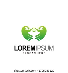 hand logo. with dna design template vector