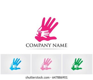 Hand logo education