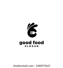 hand logo good food icon symbol designs vector illustration template