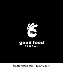 hand logo good food icon symbol designs vector illustration template