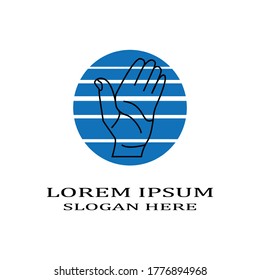 icono del logotipo de mano con forma de círculo