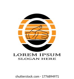 hand logo icon with circle shape