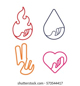 HAND LOGO ICON SYMBOL SET