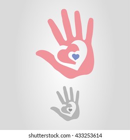 hand logo, icon and symbol vector illustration