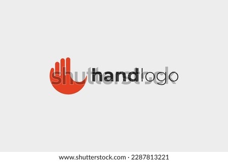 Hand Logo Image. Simple Circular Hand with Fingers isolated on White Background. Flat Vector Logo Design Template Element for Branding Logos.