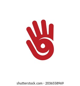 Logotipo de mano con el número 9 para la compañía de arte