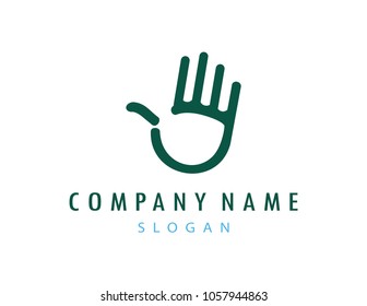 hand logo on white background