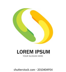 logotipo de mano lado a lado formando la letra S. logotipo para empresas y comunidades