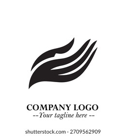 Hand Logo Symbol in Black on White Background for Modern Minimalist Branding and Creative Design Art
